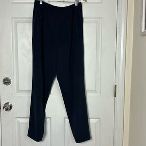 AKRIS PUNTO Navy blue casual dress pants size 8 elastic waste cupro lining